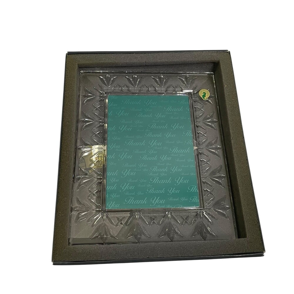 WATERFORD CRYSTAL 5"x7" Thank You Photo Picture Frame 114989 New In Box - Picture 8 of 11